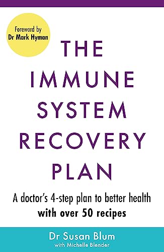 Book cover: “The Immune System Recovery Plan” with purple text.