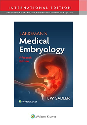 Front cover of Langman's Medical Embryology, Fifteenth Edition, featuring a glowing human embryo illustration.