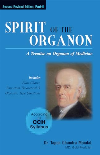 Book cover: “Spirit of the Organon” with portrait of Samuel Hahnemann.