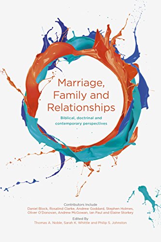 Book cover for "Marriage, Family and Relationships" with colorful paint splash design.
