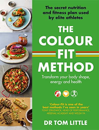 Book cover: "The Colour-Fit Method" with food images and green background.