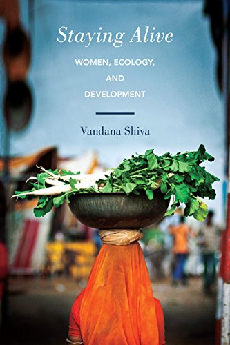 Book cover: "Staying Alive" with a woman carrying produce on her head.