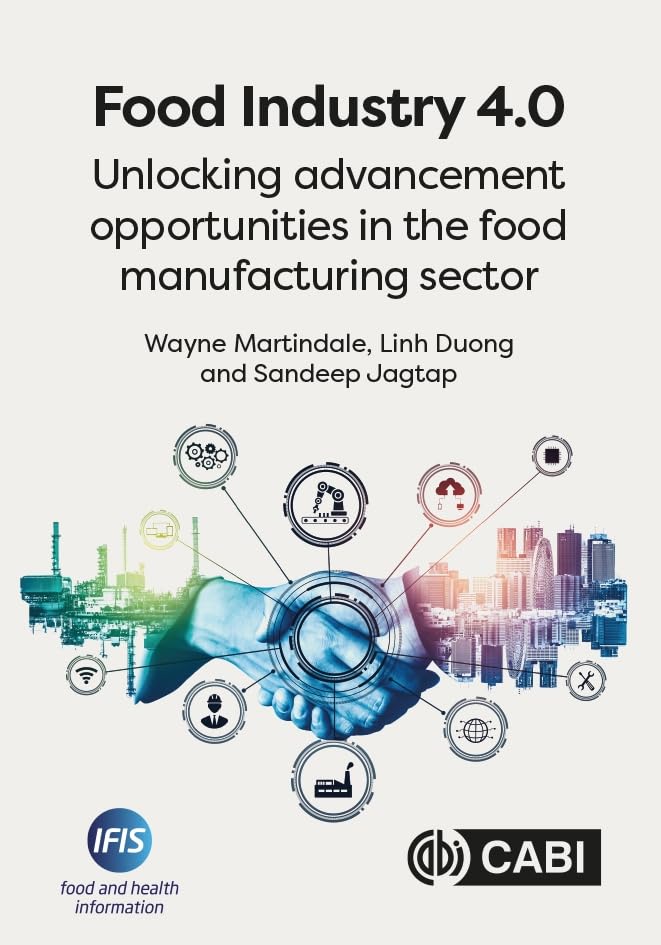Book cover with hands holding digital icons over factory and city scenes.
