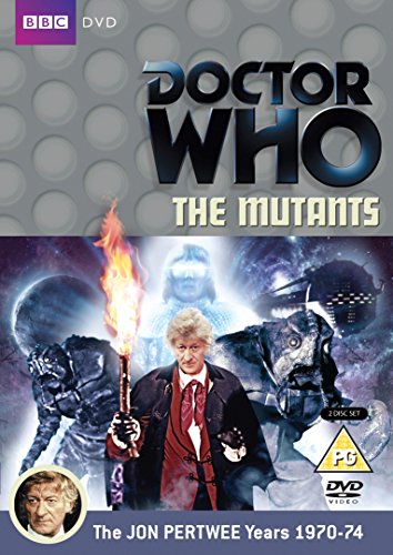 Doctor Who The Mutants DVD cover featuring Jon Pertwee holding a flaming torch.