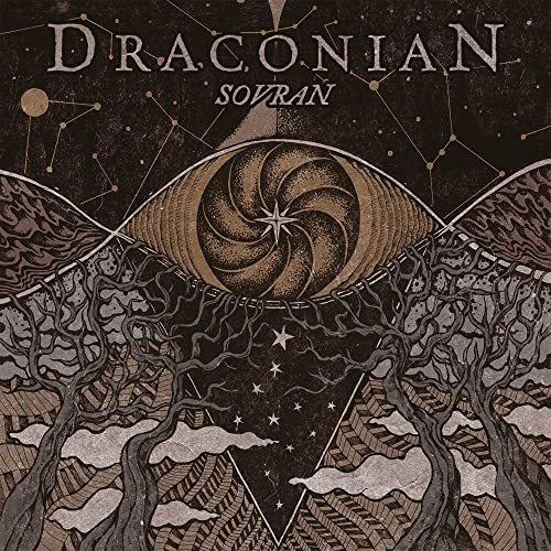 CD cover for Draconian’s “Sovran” featuring an eye and celestial imagery.