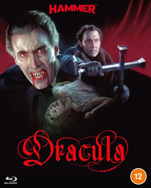 Dracula Blu-ray cover with vampire, victim, and crucifix imagery.