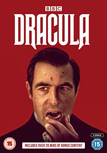 DVD cover featuring a man with fangs against a red background, titled "Dracula".