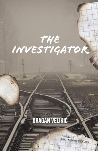 Book cover: "The Investigator" with a railway track and grid imagery.