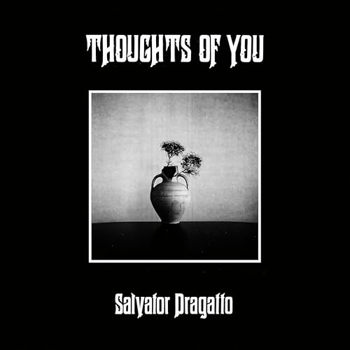 Black and white album cover featuring a vase with small branches against a wall.