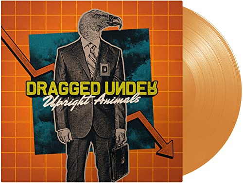 Vinyl record cover: eagle-headed man in a suit with orange background.