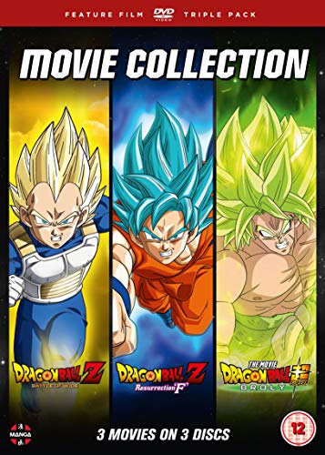 Dragon Ball Z DVD cover featuring Vegeta, Goku, and Broly in action poses.