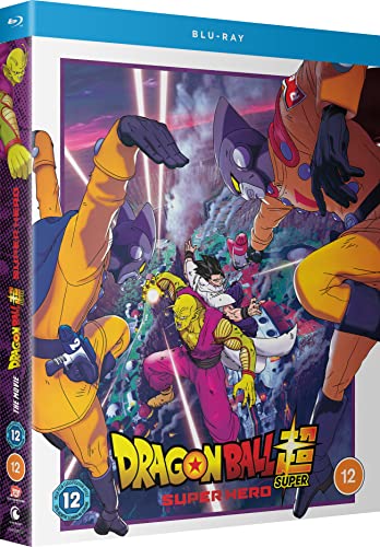 Dragon Ball Super: Super Hero" Blu-ray cover with characters in action.