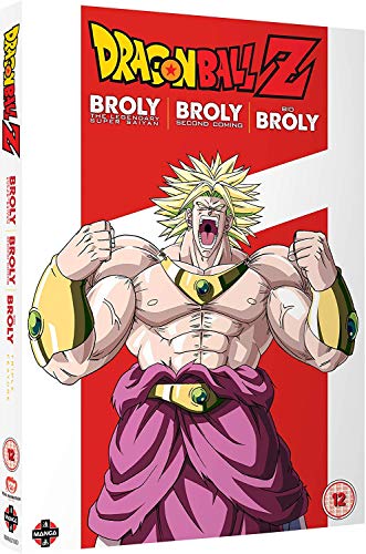 DVD cover for "Dragon Ball Z Movie Broly Trilogy" featuring Broly.