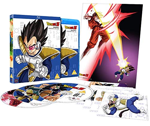 Dragon Ball Z: Season 1 Blu-ray case with Vegeta artwork and disc.