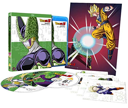 Blu-ray case for Dragon Ball Z Season 5, with character art.