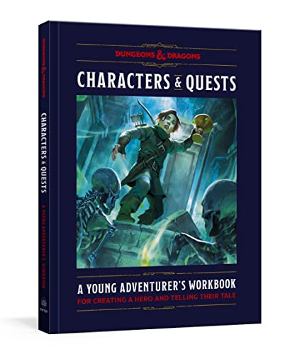 Dungeons & Dragons workbook cover featuring a young adventurer and skeletons.