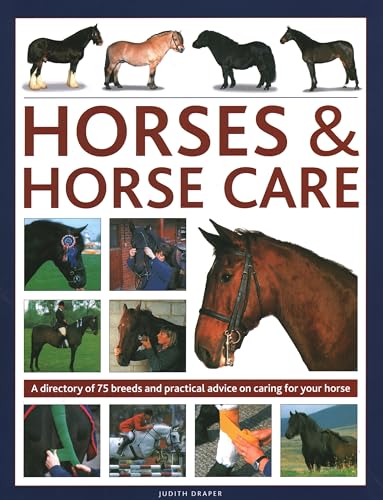 Book cover featuring various horse breeds and horse care imagery.