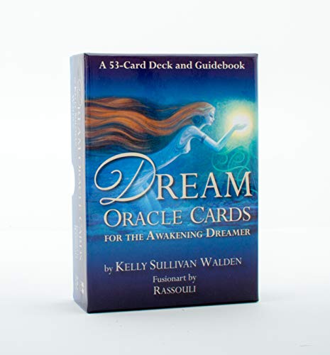 Box for "Dream Oracle Cards" featuring a woman with glowing light.