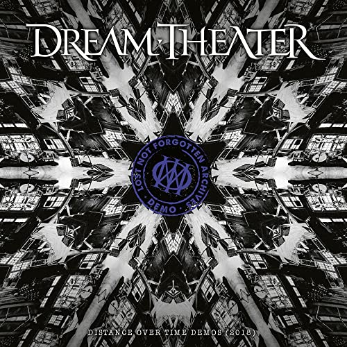 Dream Theater album cover: kaleidoscopic black and white city scene with blue logo.