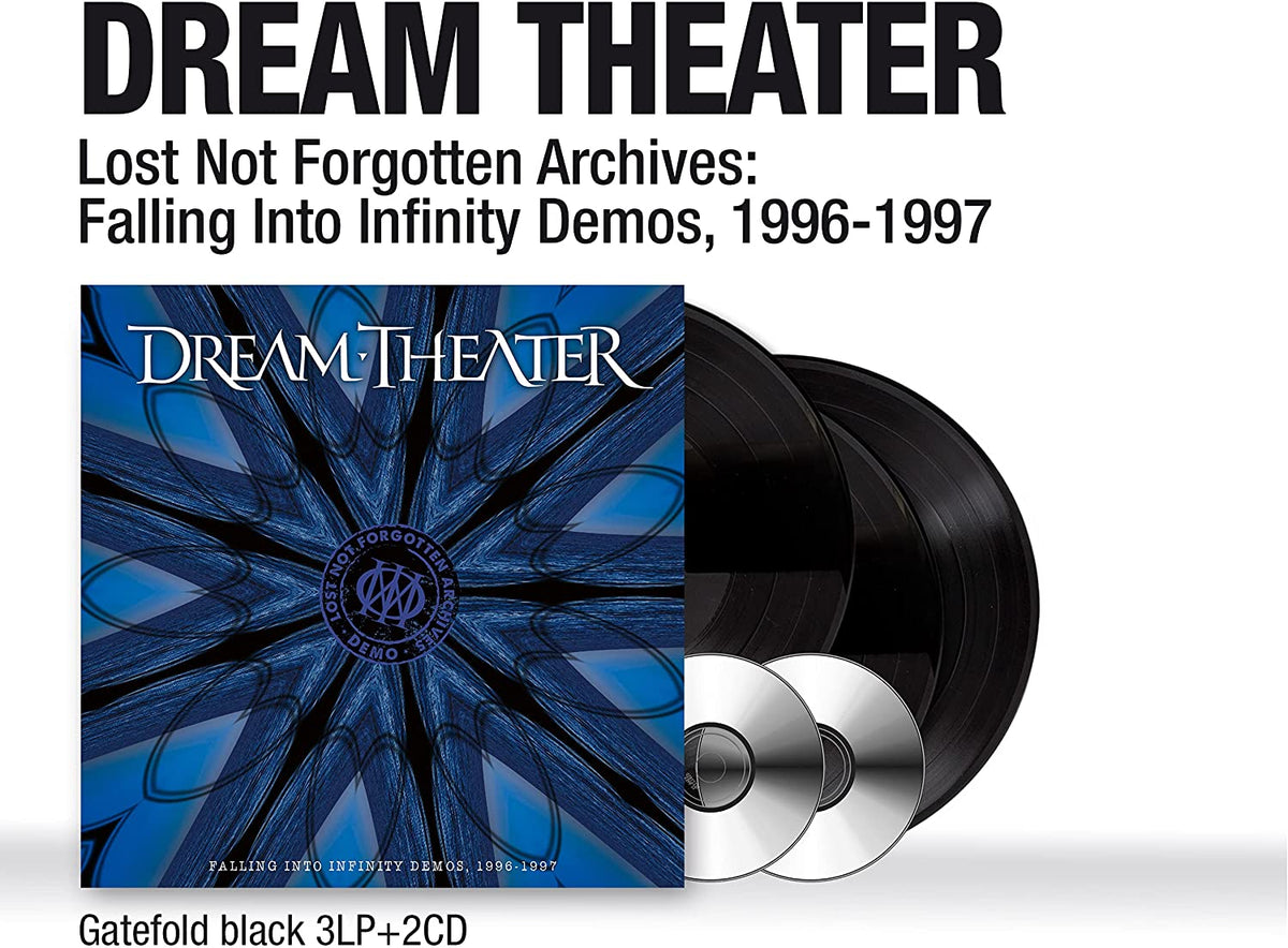 Dream Theater album cover: blue spiral design with band logo and text.