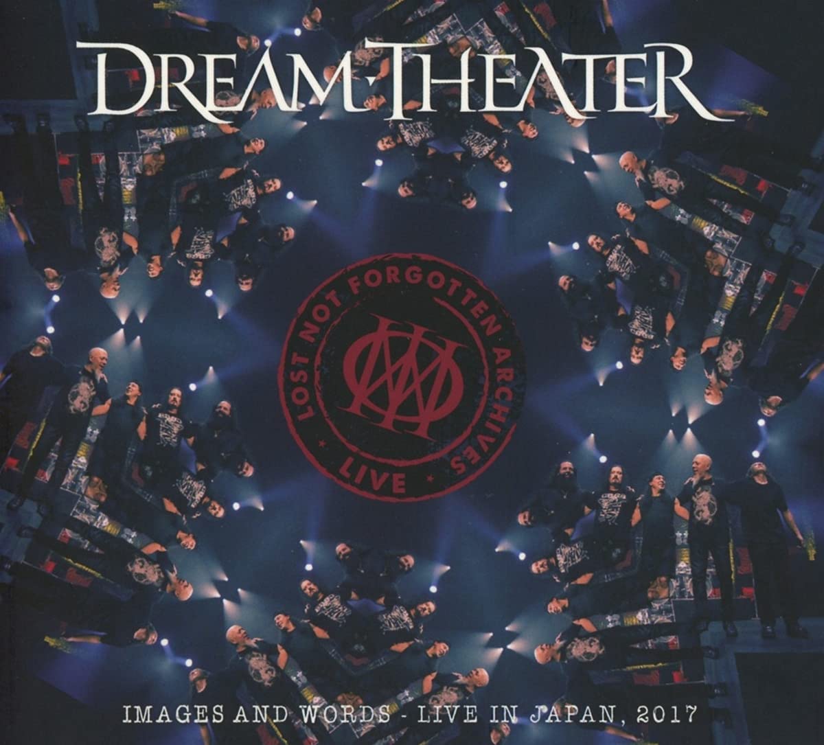 "Dream Theater" album cover with a circular image of the band performing on stage.