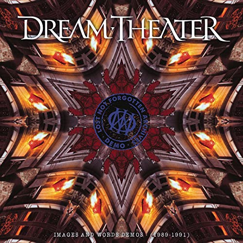 AlbumCCaleidoscopic album cover for Dream Theater's Images and Words Demos with central logo.