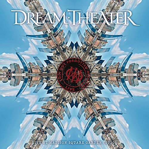 Dream Theater album cover: kaleidoscopic city image with band logo.