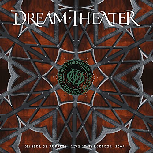 Dream Theater album cover: ornate red and silver geometric design.