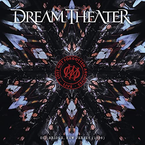 Dream Theater album cover with repeating band images and red logo.