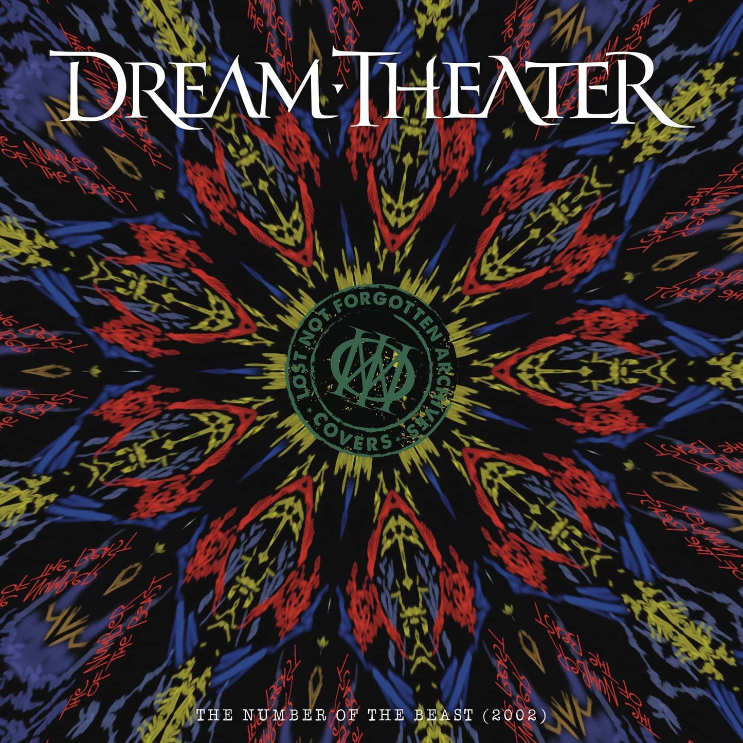 Dream Theater album cover with kaleidoscope pattern and "Lost Not Forgotten Archives" logo.
