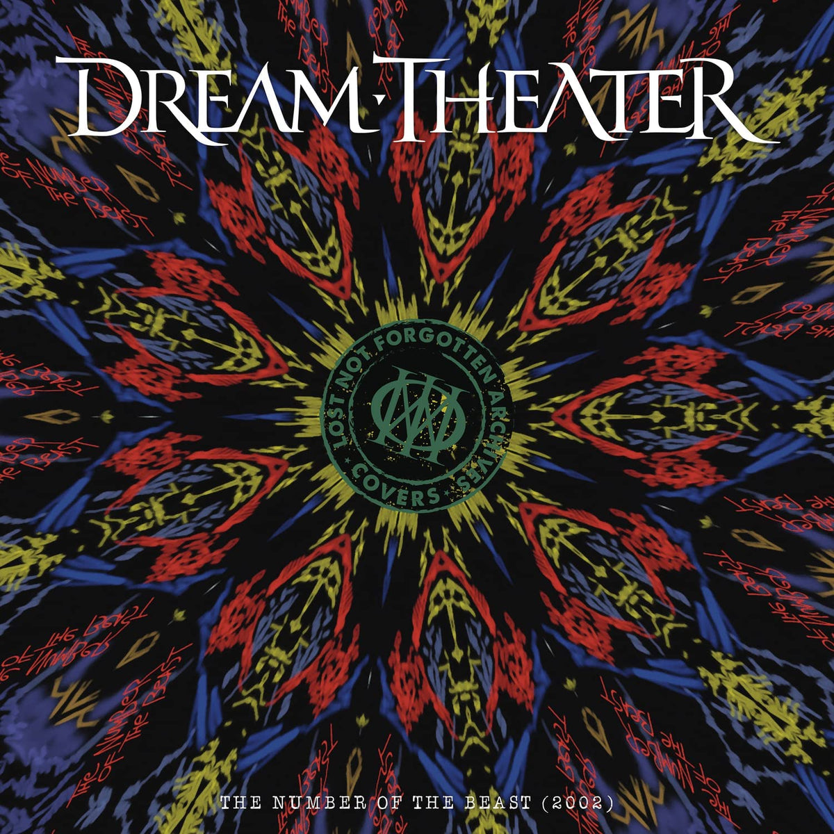 Dream Theater album cover with kaleidoscope pattern and "Lost Not Forgotten Archives" logo.