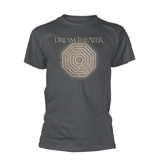 Charcoal grey Dream Theater t-shirt with a maze graphic on the chest.
