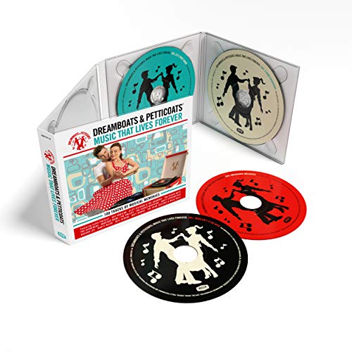 Open CD case with four discs, showing dancers and musical notes.
