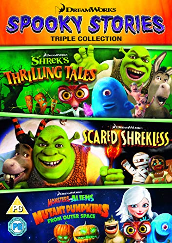 Dreamworks Halloween DVD triple pack featuring Shrek and other characters.