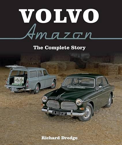 Book cover featuring vintage Volvo Amazon cars in a rural setting.