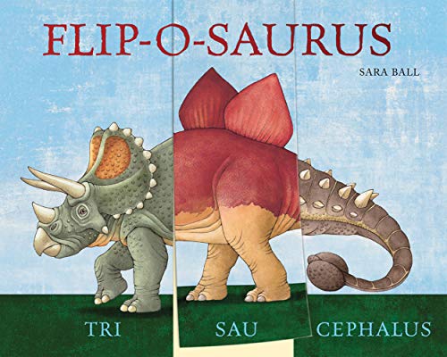 Book cover featuring split illustrations of a Triceratops and Stegosaurus.