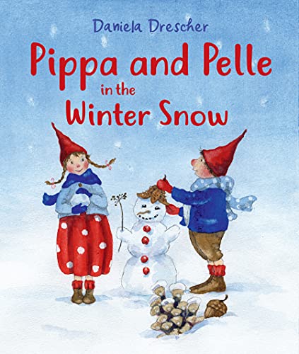 Two children building a snowman in the snow, book cover.