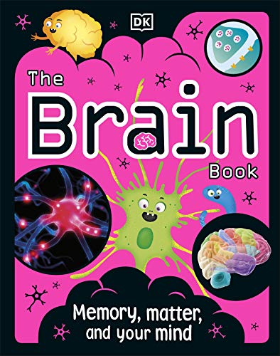 Book cover with cartoon brain illustrations and neurological imagery.
