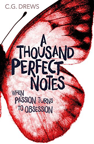 Book cover: red butterfly wing with white title "A Thousand Perfect Notes".