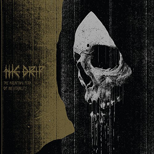 A black and white album cover featuring a skull with dripping liquid.
