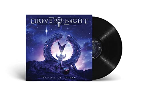 Vinyl record and album cover with a sci-fi themed illustration.