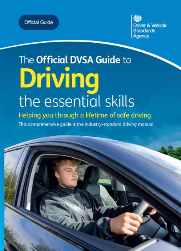 Front cover of The Official DVSA Guide to Driving featuring a person driving a car.