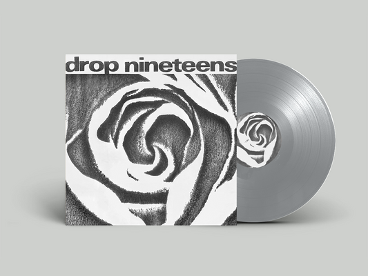 Drop Nineteens 1991 vinyl record with a black and white rose cover art.