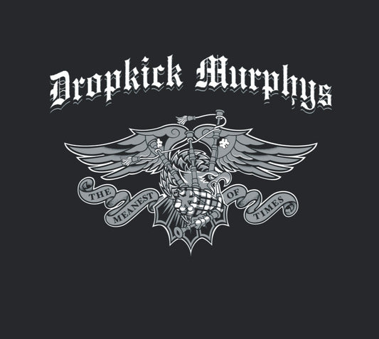 Dropkick Murphys album cover: wings, skull, and Celtic imagery in grayscale.