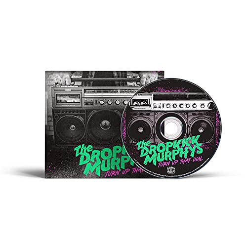 Dropkick Murphys "Turn Up That Dial" CD case with boombox and disc imagery.