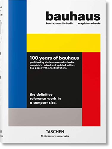 "White book cover with 'bauhaus' title, colorful geometric shapes, and 'Taschen' at the bottom."