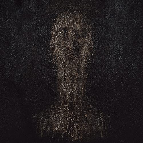 Dark, textured album cover with a central, abstract humanoid figure.