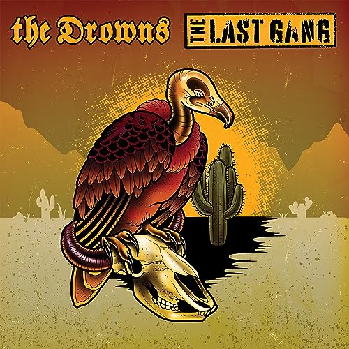 Album cover: vulture perched on a skull in a desert landscape.