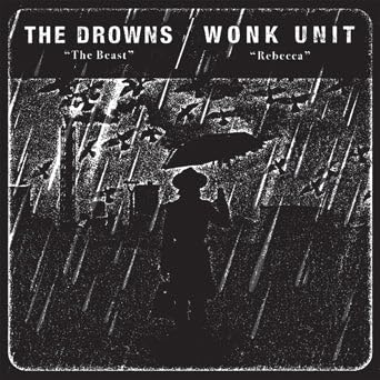 Black and white album cover depicting a silhouetted figure in the rain.