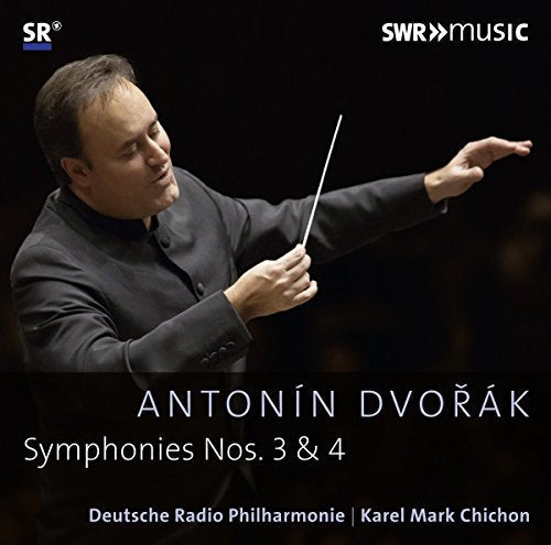 Conductor Karel Mark Chichon on CD cover for Dvorak symphonies.